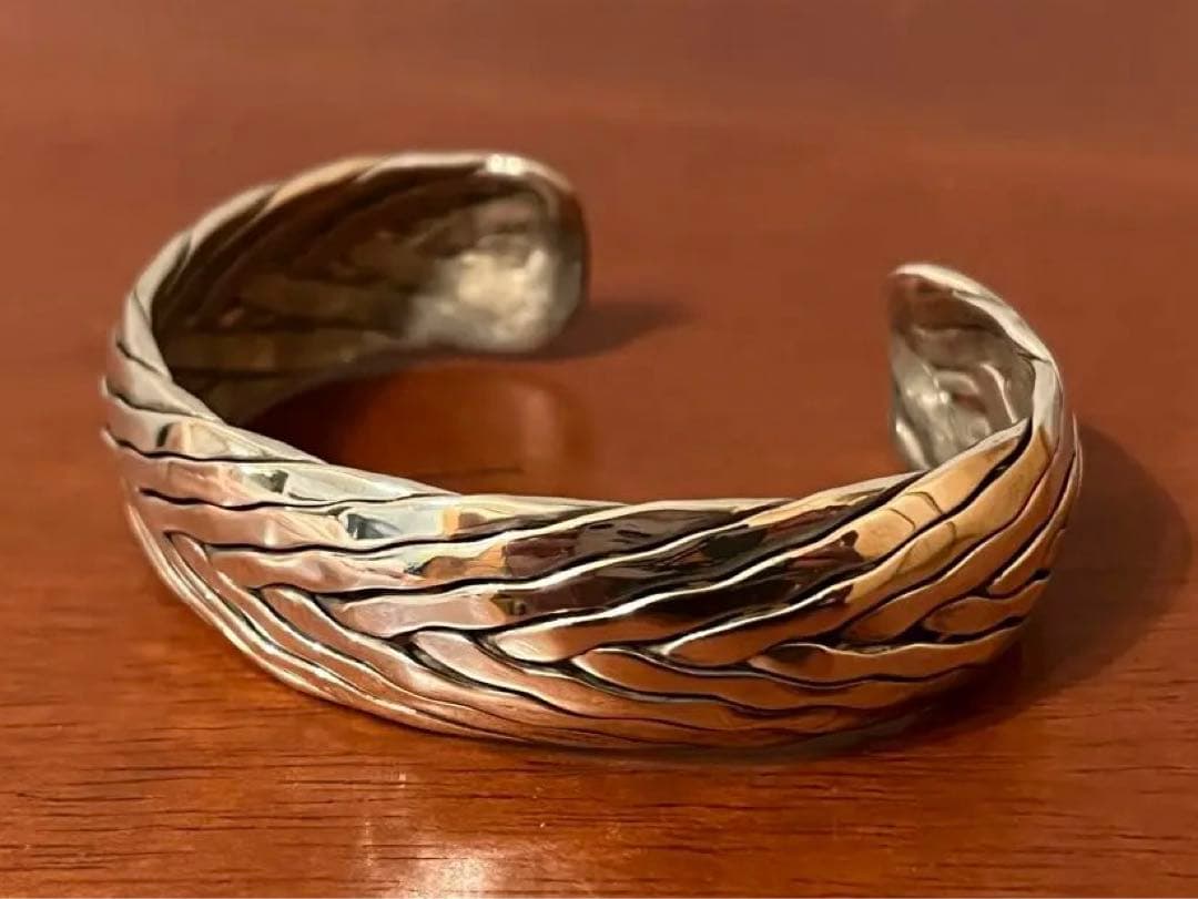 インディアンジュエリー ナバホ族 編み込み バングル シルバー925 メキシコ製