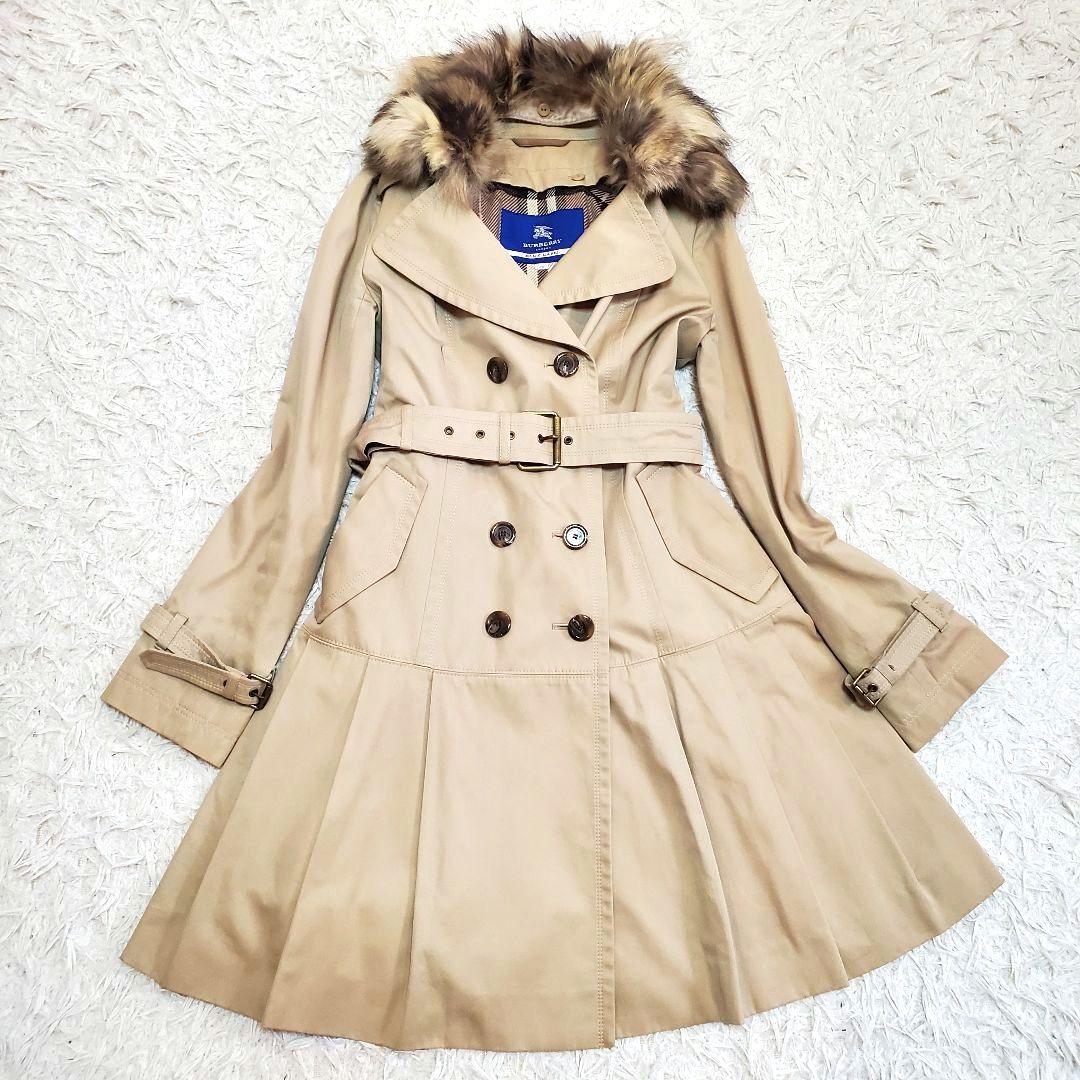 美品 バーバリーロンドン トレンチコート プリーツ ライナー付　ノバチェック