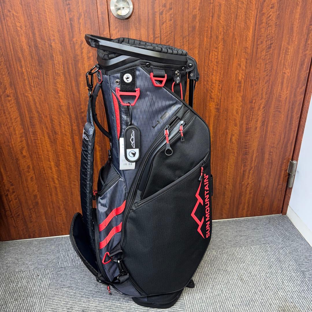 本間スタンド式キャディバッグ ブラック/レッド