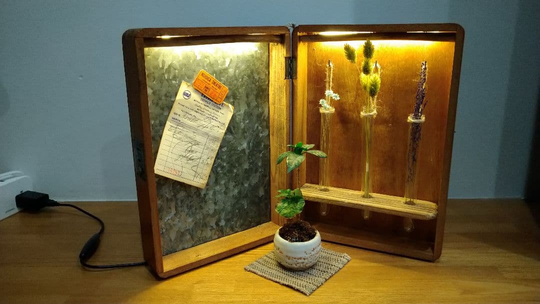 レトロBOXと流木のインテリアスタンド！！