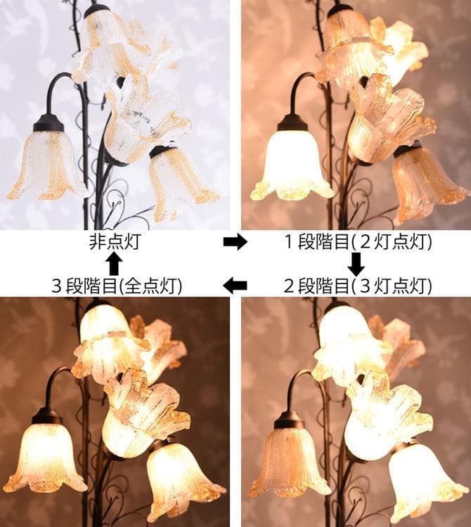 【新品】イタリアンスタイル ５灯 フロアランプ ブラウン 茶色