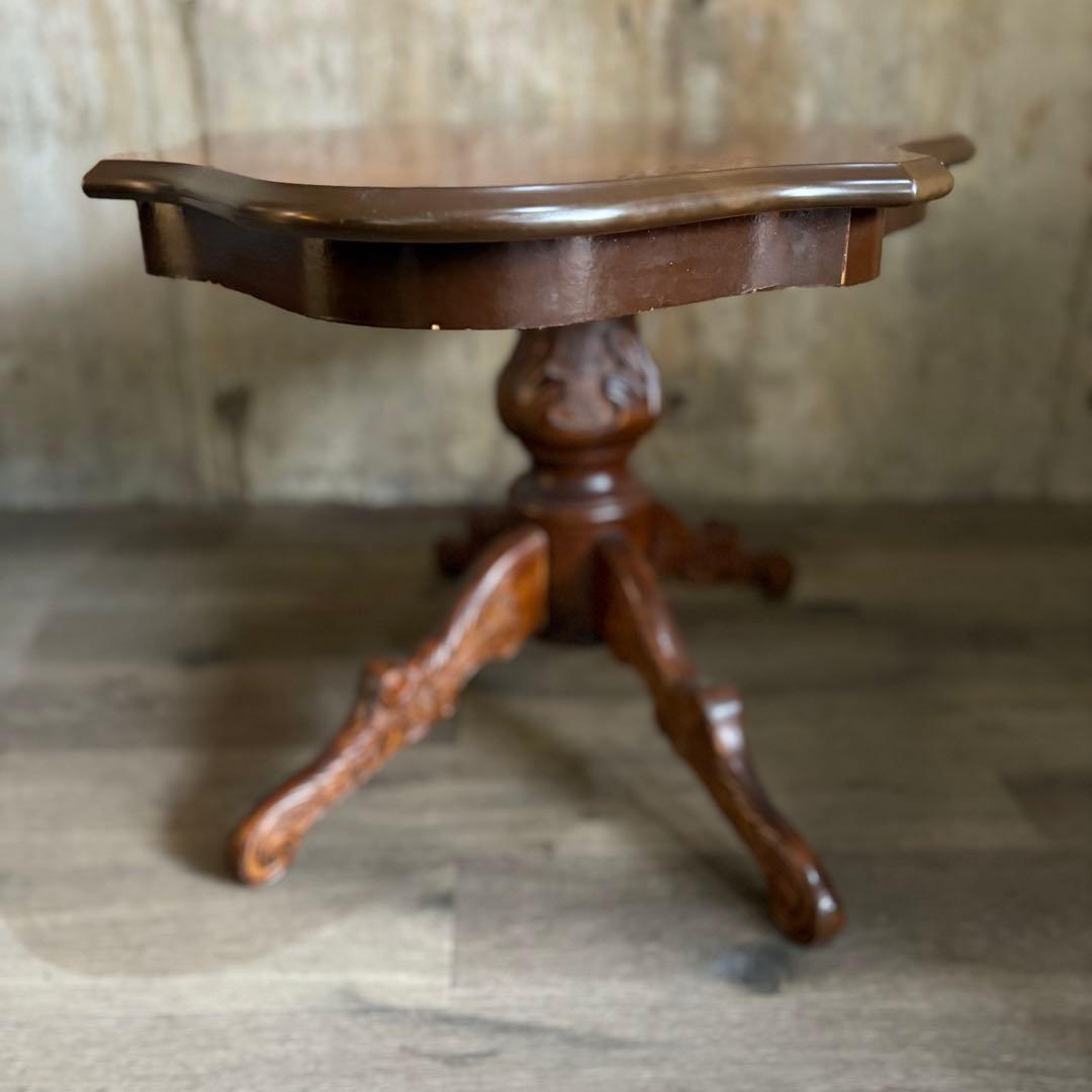 イタリア　象嵌センターテーブル　ヴィンテージ　彫刻装飾