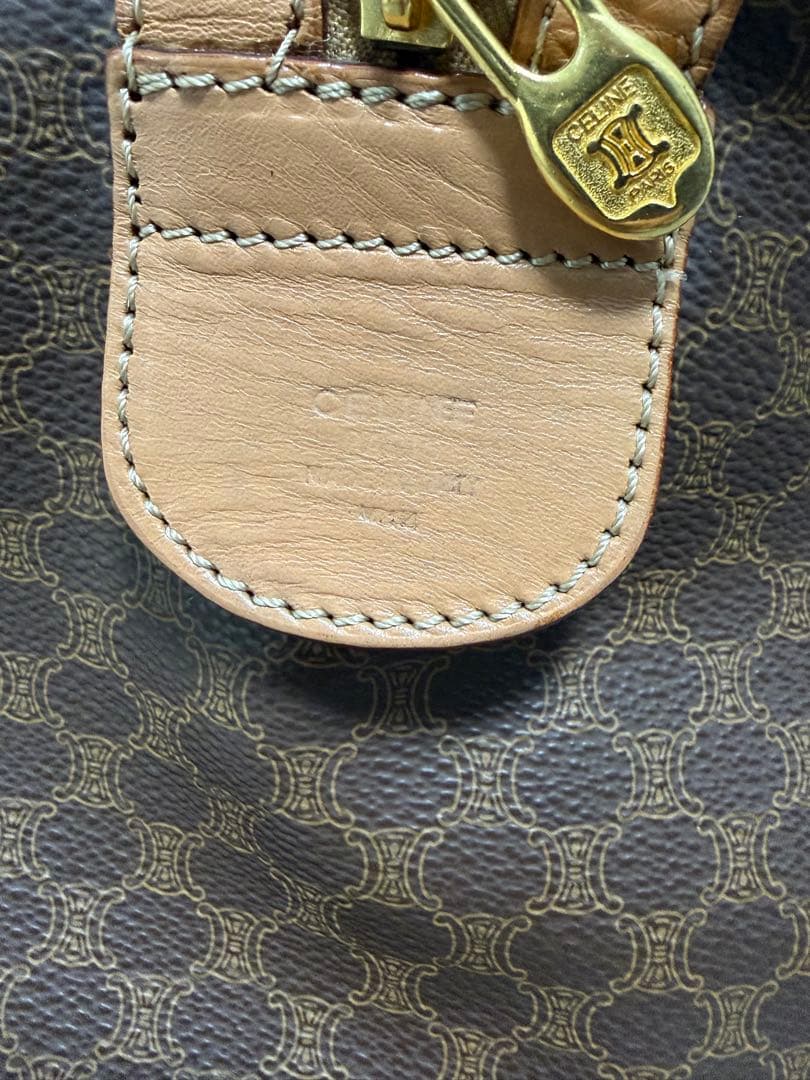 CELINE ボストンバッグ旅行バッグトラベル マカダムPVC/レザーブラウン