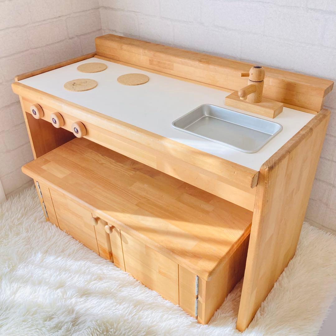 せせり様①【日本製】木製ままごとキッチンデスク/キッズテーブル　pap&mam