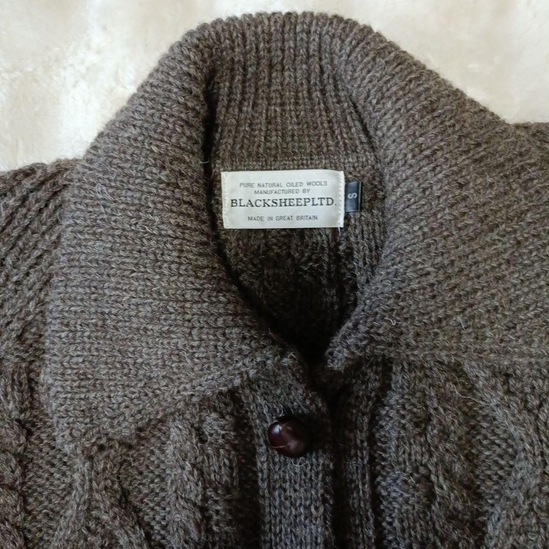 ✦BLACK SHEEP 英国製 アランニットカーディガン ピュアオイルドウール