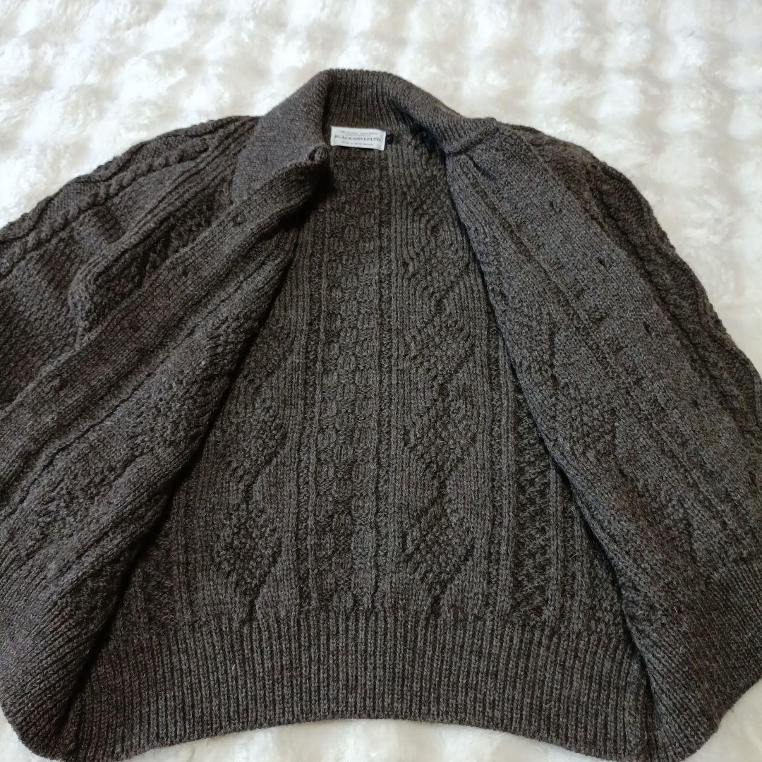 ✦BLACK SHEEP 英国製 アランニットカーディガン ピュアオイルドウール