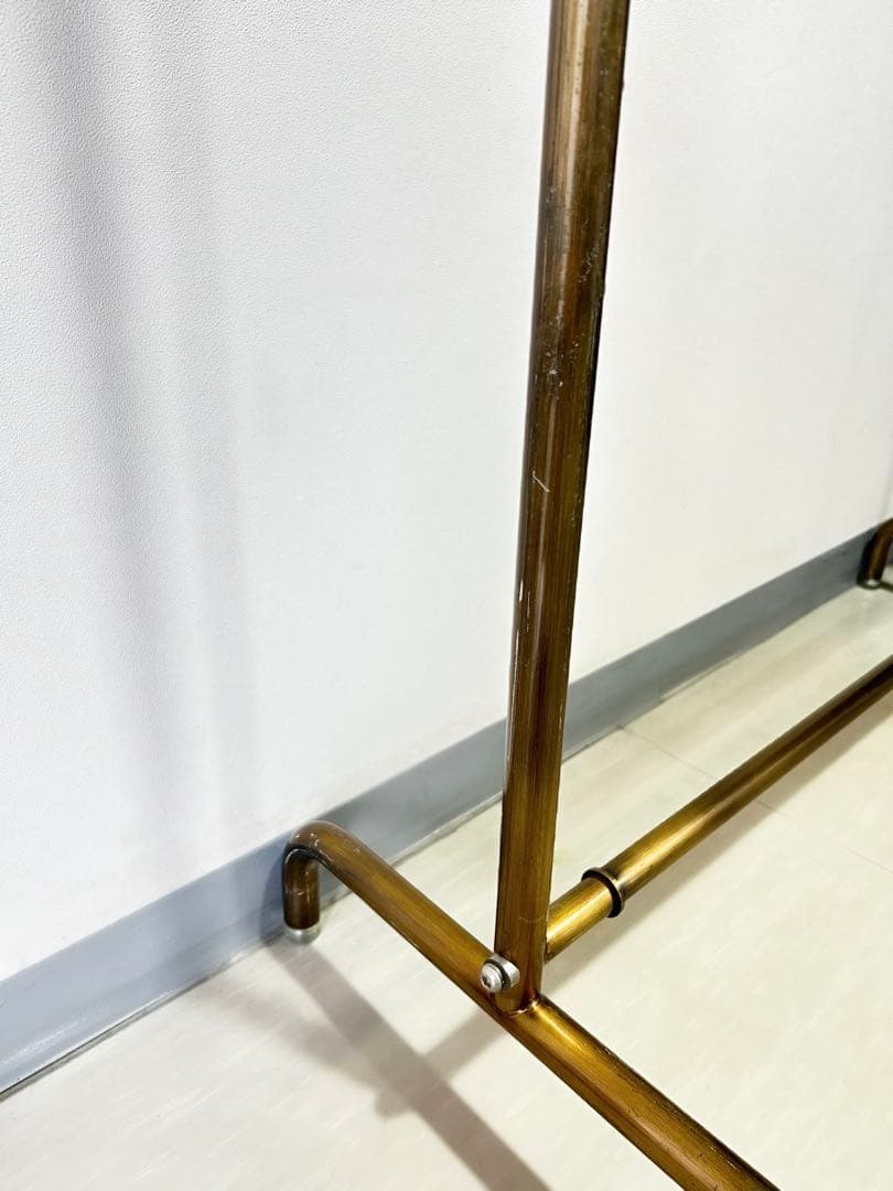 【超美品】 ハンガーラック アンティークゴールド 90cm 2本分