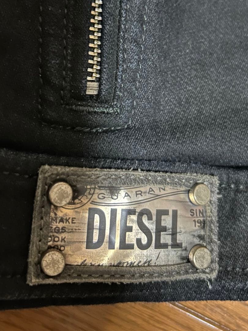 DIESEL ブラック ダブルライダースジャケット