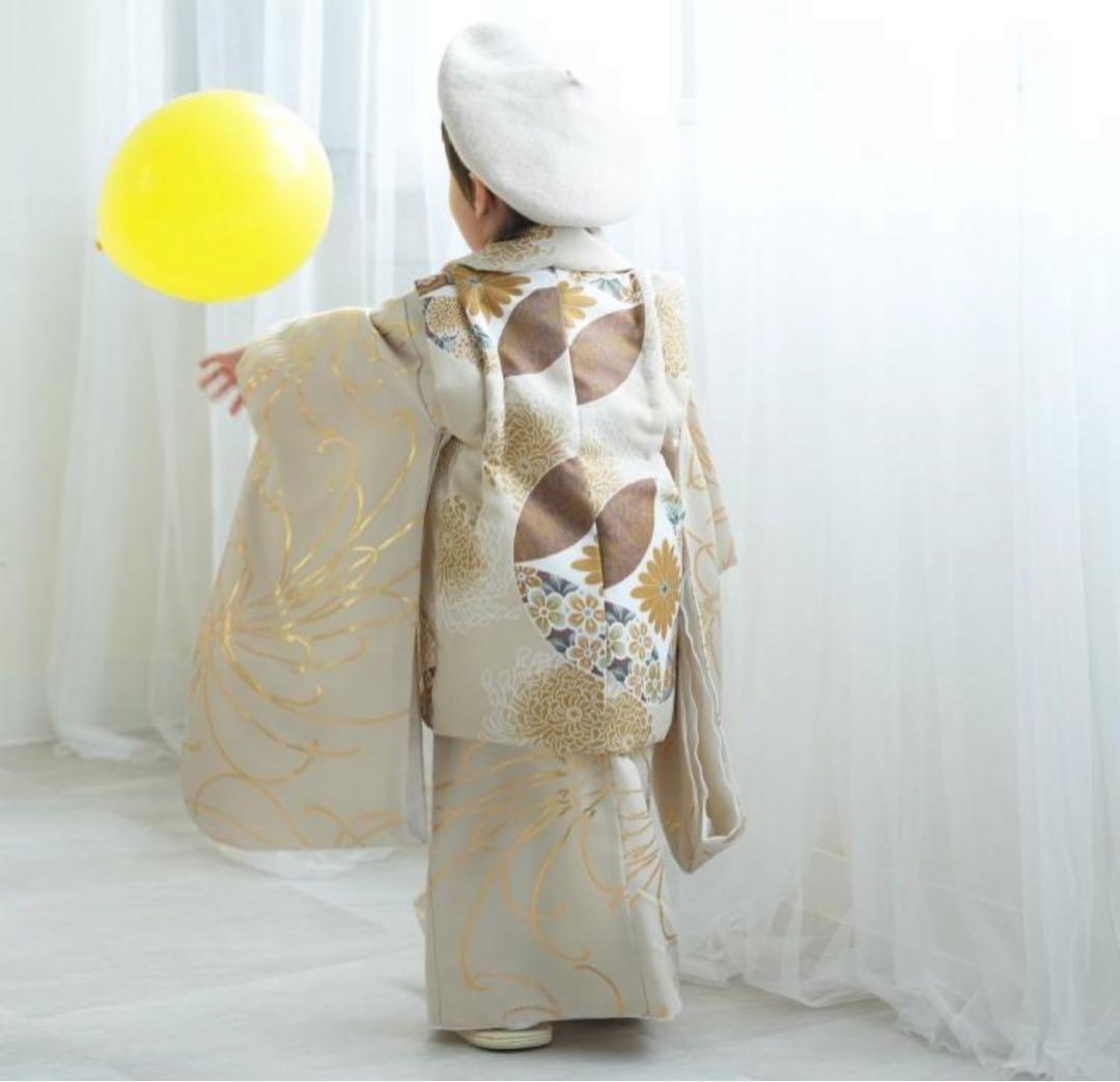 〔完売品〕utatane ひよこ商店 被布セット　七五三　クリーム　古典柄