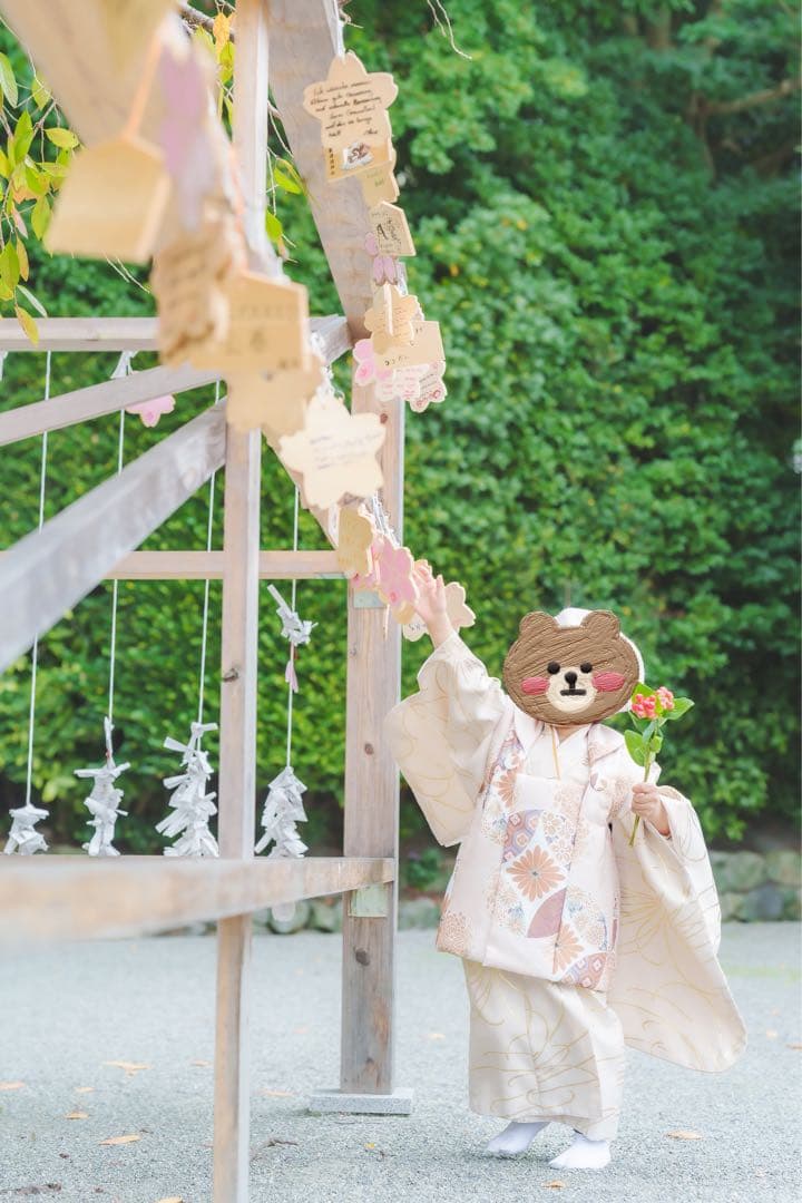 〔完売品〕utatane ひよこ商店 被布セット　七五三　クリーム　古典柄