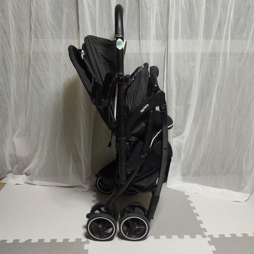 美品　Aprica アップリカ ラクーナクッション ベビーカー レザーハンドル