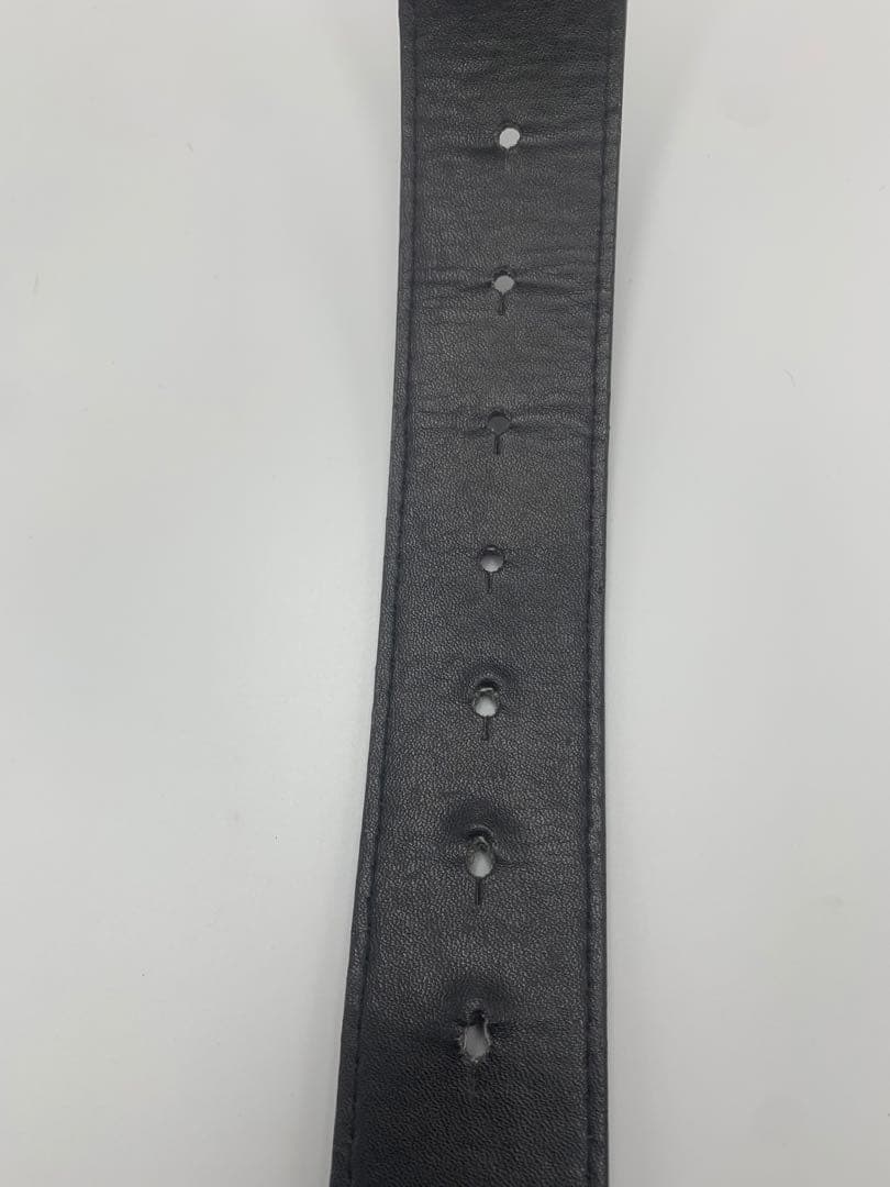 【グッチ　GUCCI ダブルGロゴ ブラックレザーベルト　シルバー