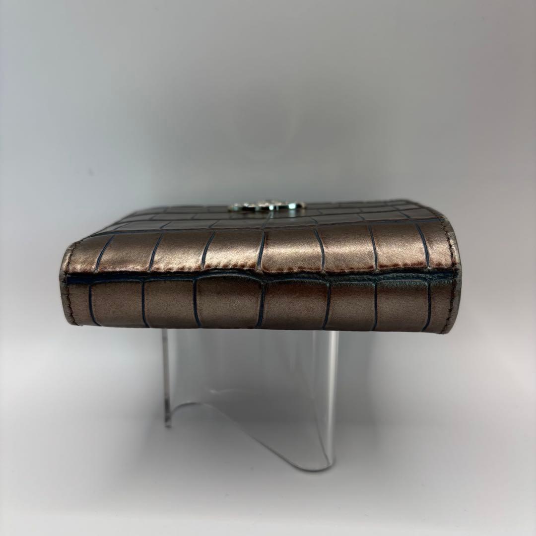 希少品　vivienne westwood 二つ折り財布　シルバー　クロコ　財布