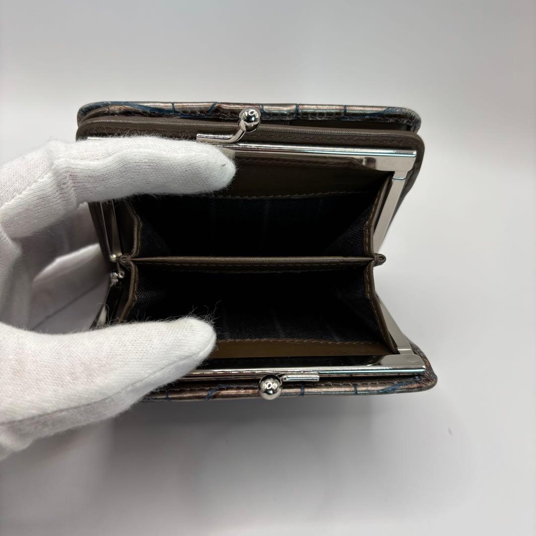 希少品　vivienne westwood 二つ折り財布　シルバー　クロコ　財布