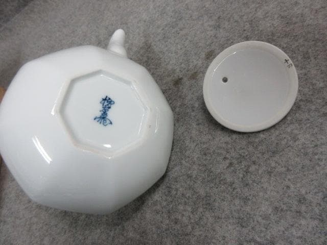 十三代 酒井田柿右衛門 錦手 菊文 面取り 銚子 共箱 [B23507]