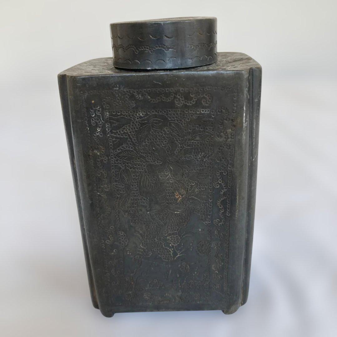 お茶道具 茶入れ 茶壷 光大正金玉市天順制 古錫 中国美術