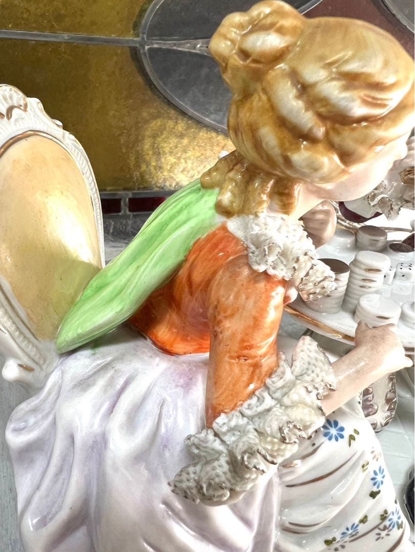 陶器 置物 貴婦人 男爵 貴族 フィギュリン インテリア アンティーク