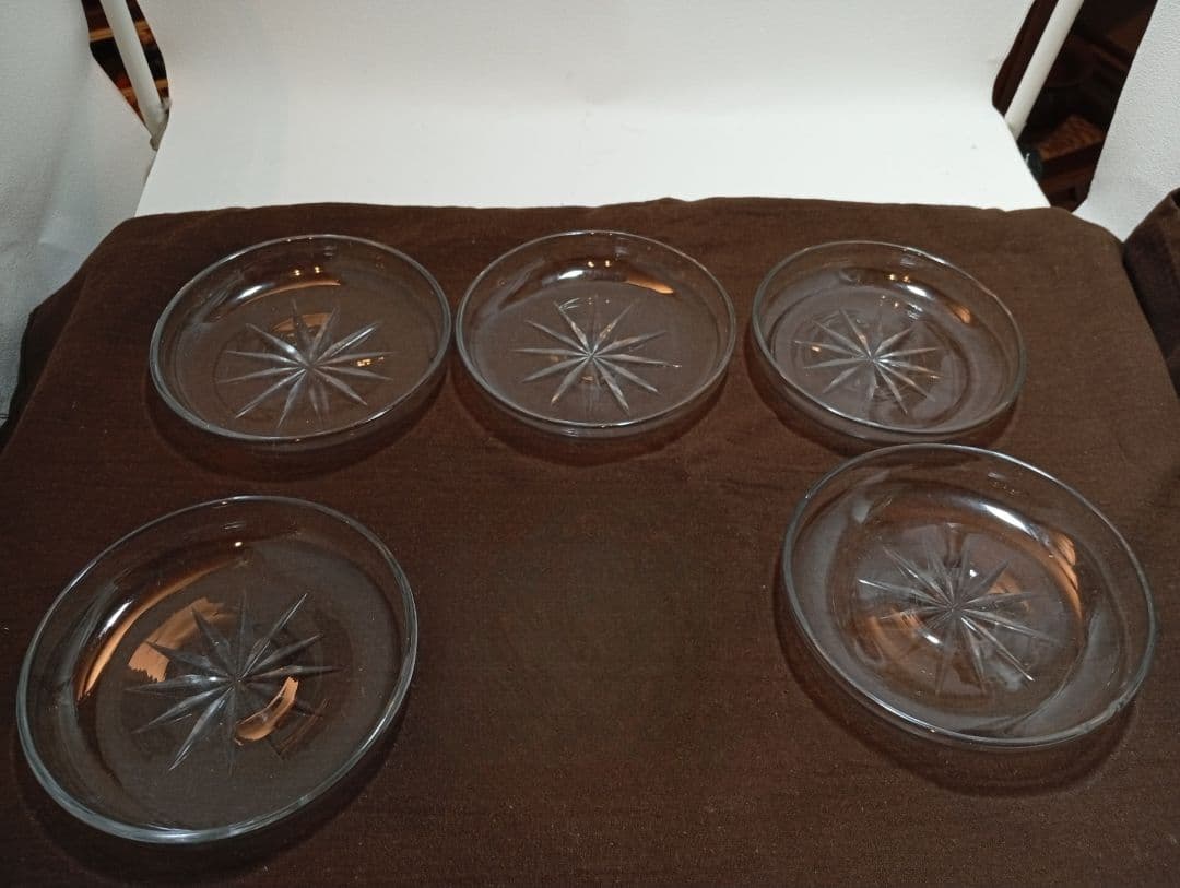 【希少・明治浪漫】気泡が美しい明治ガラスの小皿｜5枚セット