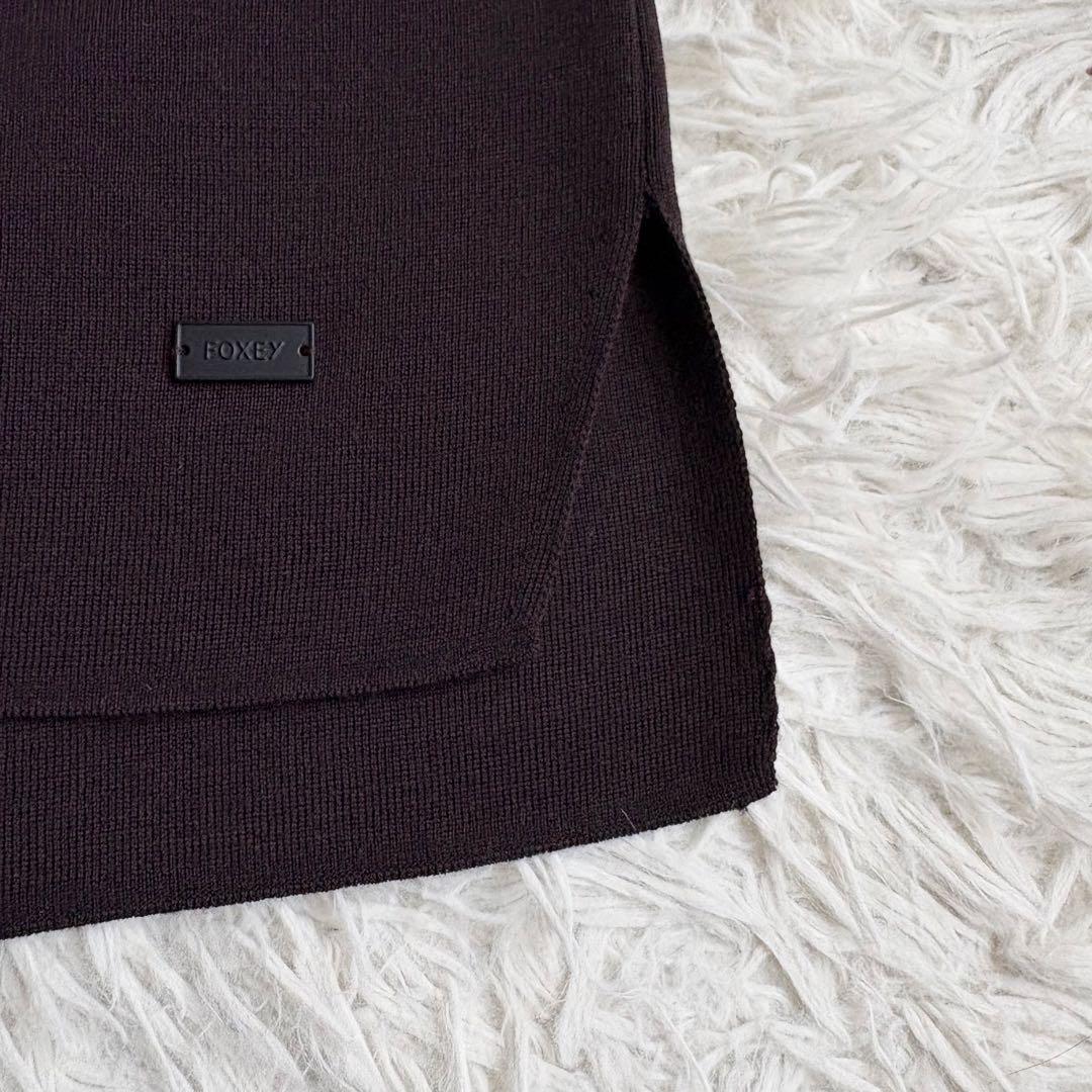 未使用級♡フォクシー ニット タートルネック グレースウール ダークブラウン