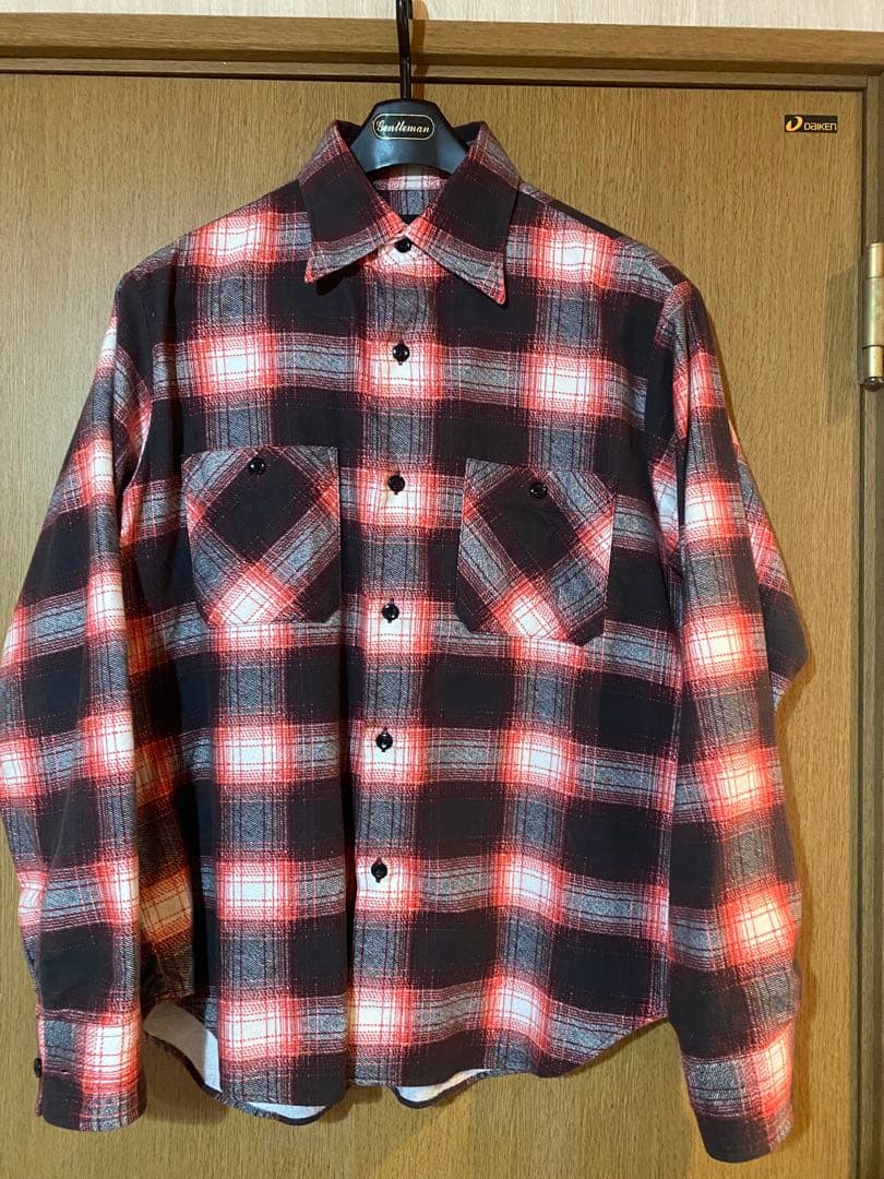 トップス Subculture OMBRE CHECK SHIRT / RED SIZE1