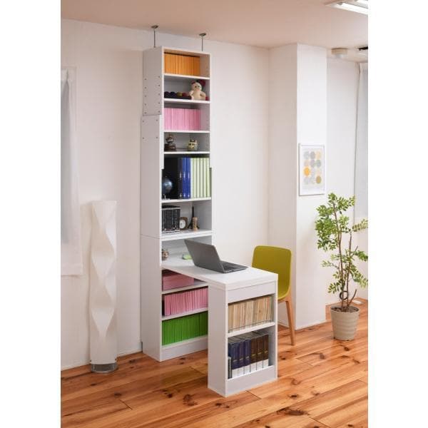 開店記念セール！！ 突っ張り本棚がついた便利なデスク