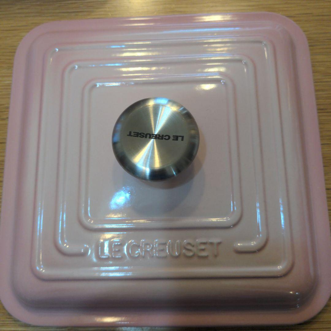 (極美)LE CREUSET　シグニチャー ココット スクエア シフォンピンク