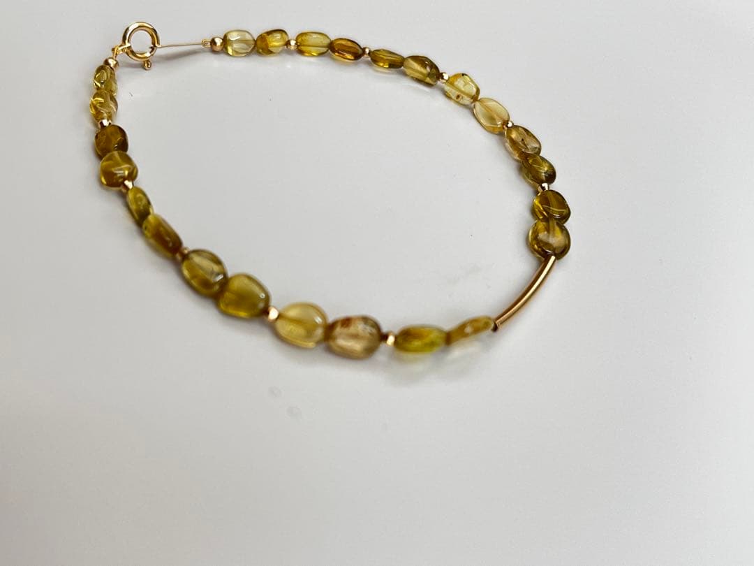 K18 イエロートルマリン ブレスレット 新品 17.5cm 金運アップ
