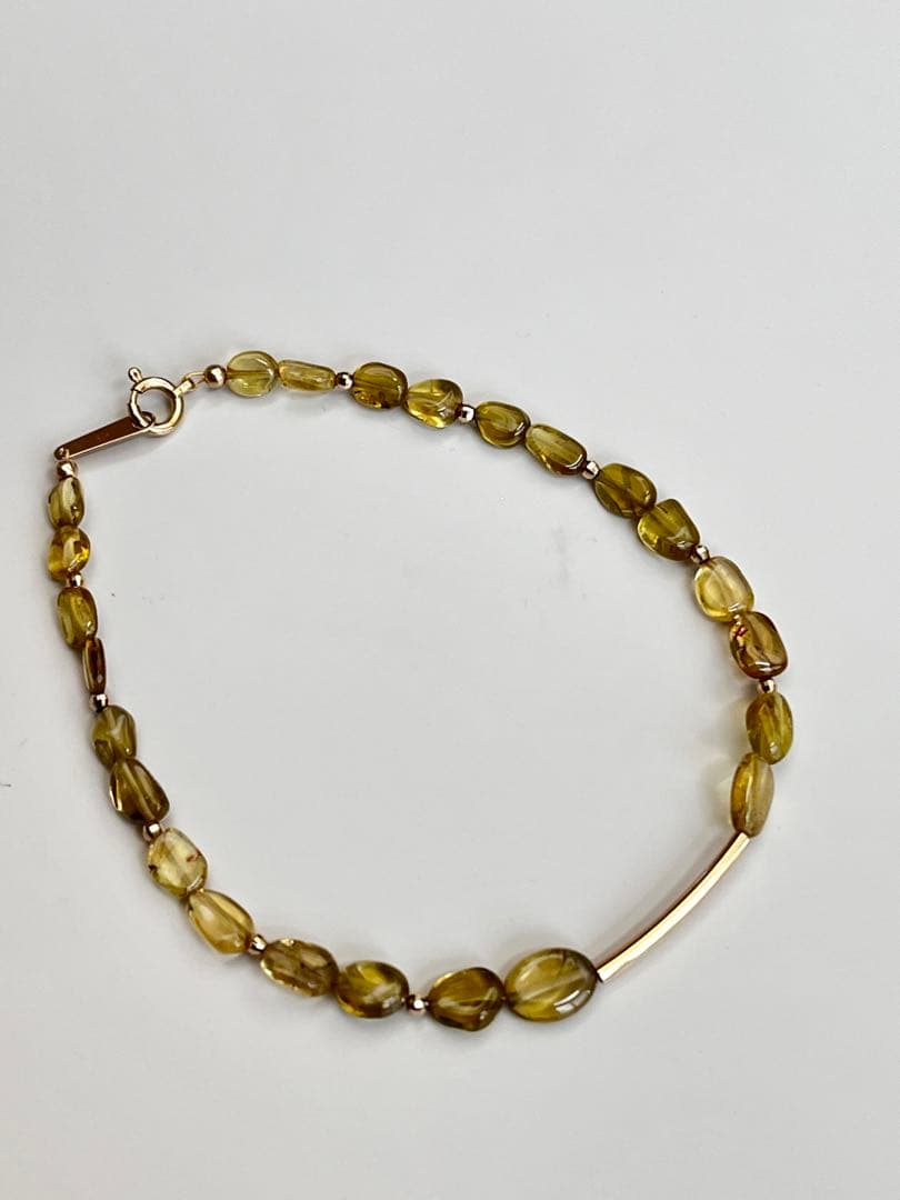 K18 イエロートルマリン ブレスレット 新品 17.5cm 金運アップ