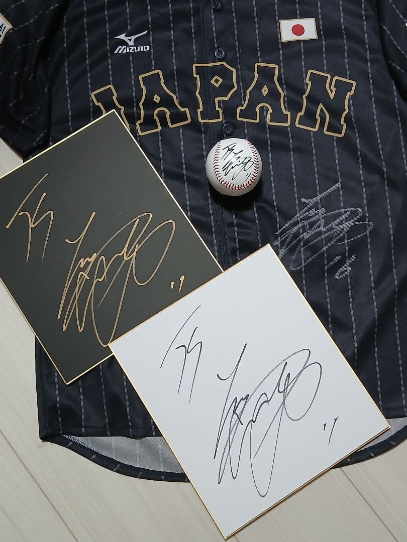 侍JAPAN　WBC 大谷翔平　直筆サインユニフォーム　ボール　色紙　3点セット