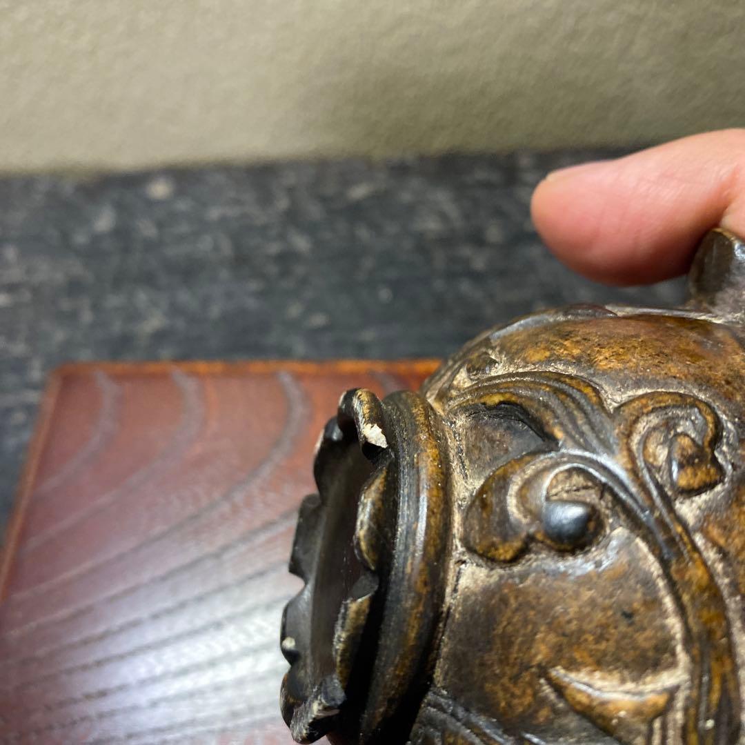 透かし掘龍図玉香炉