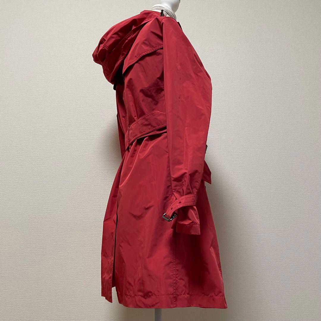 バーバリーロンドン　スプリングコート　レッド　ノバチェック　大きいサイズ　44