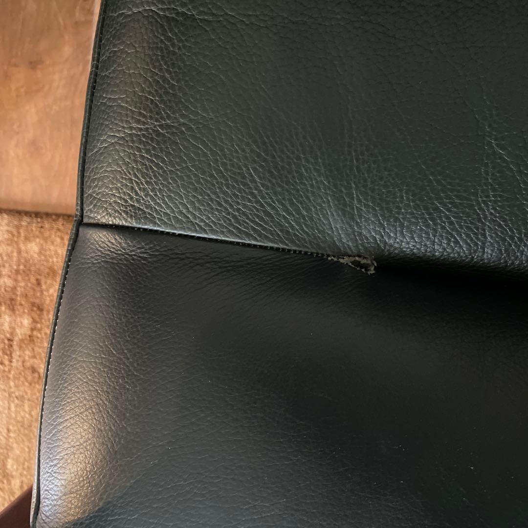 【プ】デューロン　Dyrlundダークグリーン レザー2人がけソファ