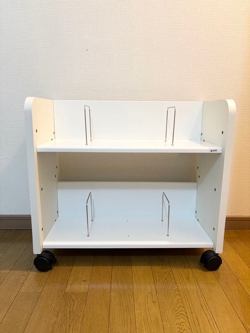 レア商品　サンワサプライ 高耐荷重ファイルワゴン組立式　ホワイト　オフィス収納