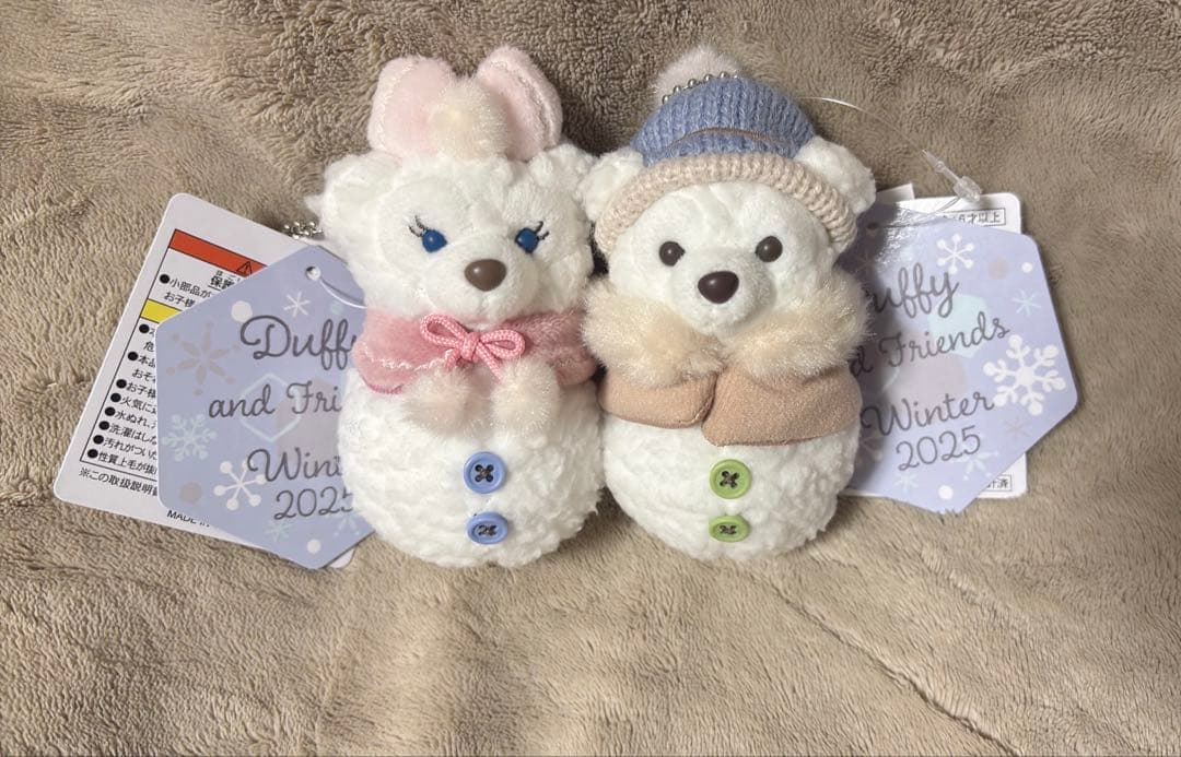 ダッフィー&シェリーメイ 雪だるま ぬいぐるみチャーム 2個セット②