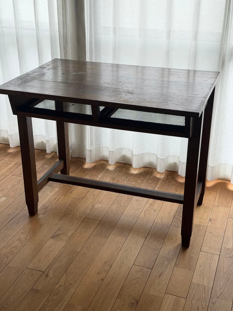 n*t様 アンティークテーブル 棚付き 木製 ブラウン 作業台