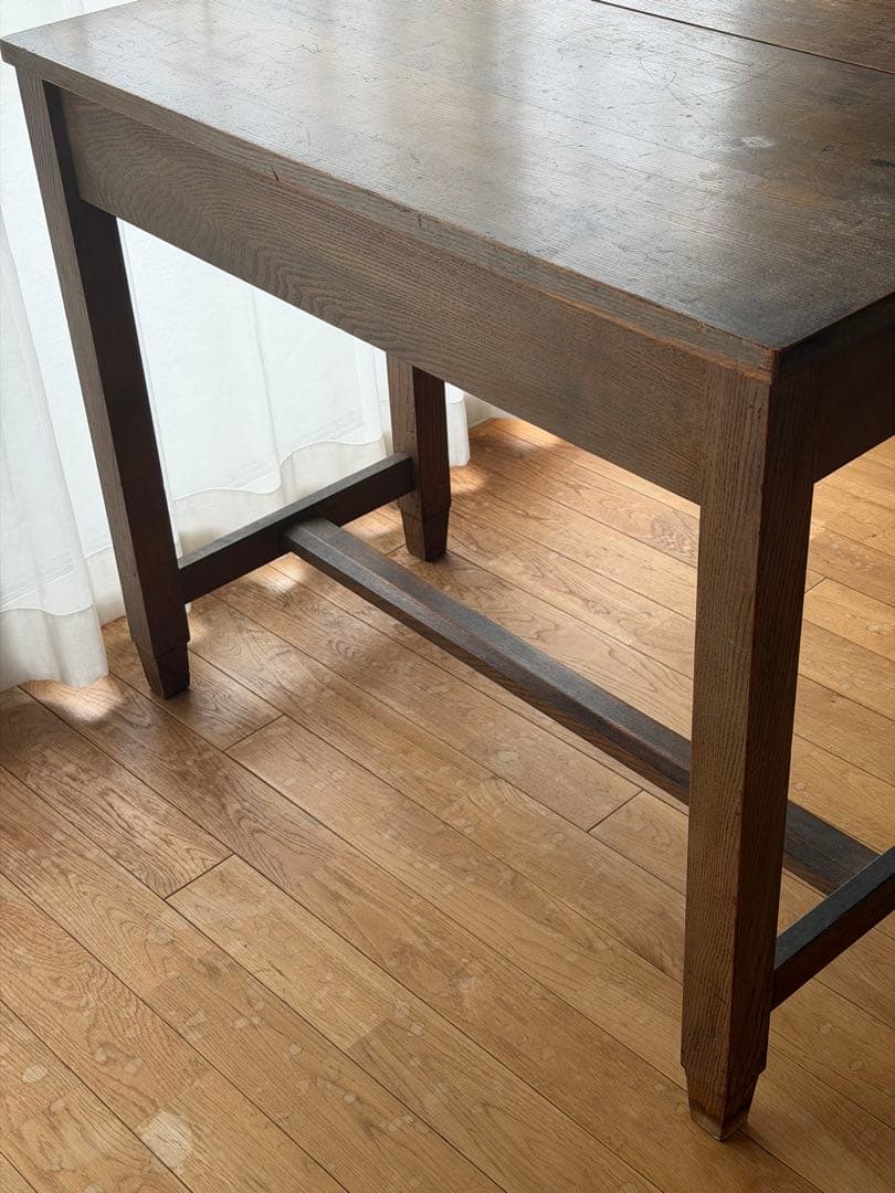 n*t様 アンティークテーブル 棚付き 木製 ブラウン 作業台