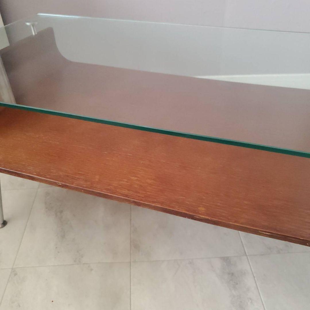 東谷 ミッドセンチュリー センターテーブル 曲げ木 ガラステーブル ブラウン