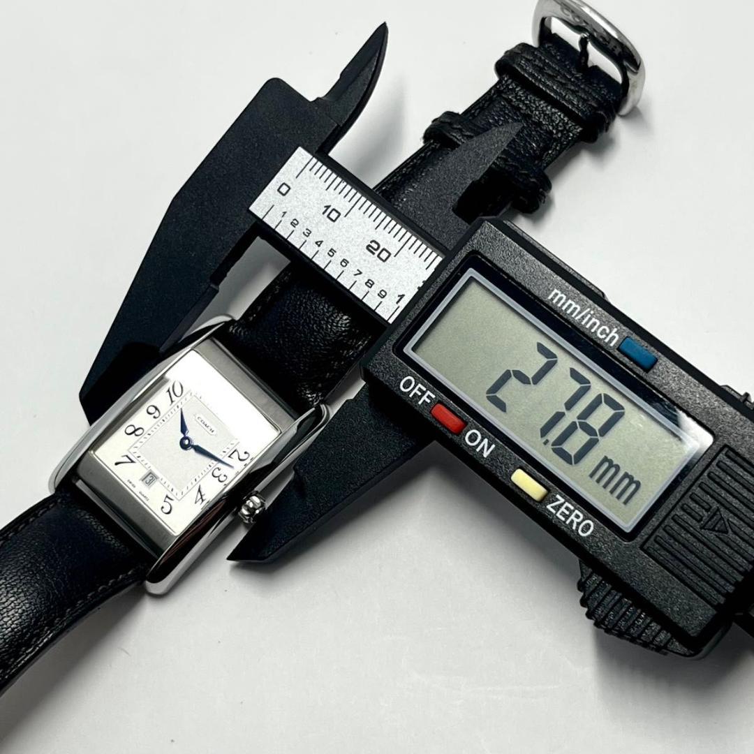 美品 COACH コーチ W502B クォーツ 腕時計 スクエア 動作良好