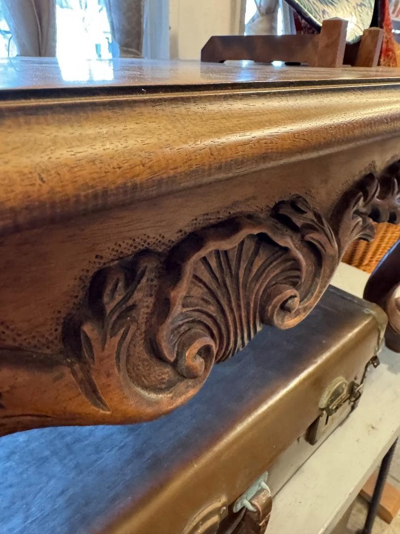 猫脚センターテーブル　英国アンティーク　両サイド引出し付 ビクトリア様式