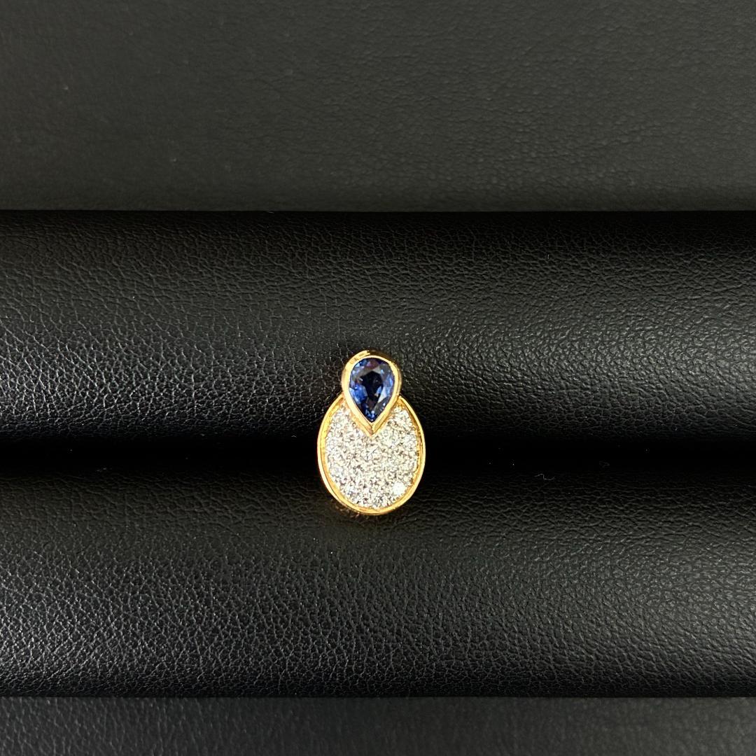 K18 サファイア ダイヤモンド ペンダント