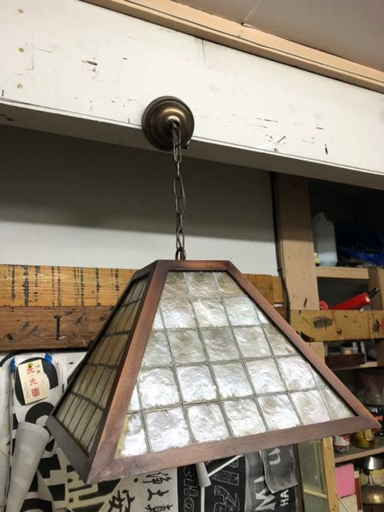 アンティーク　照明傘　貝殻　シェルランプ　ビンテージ