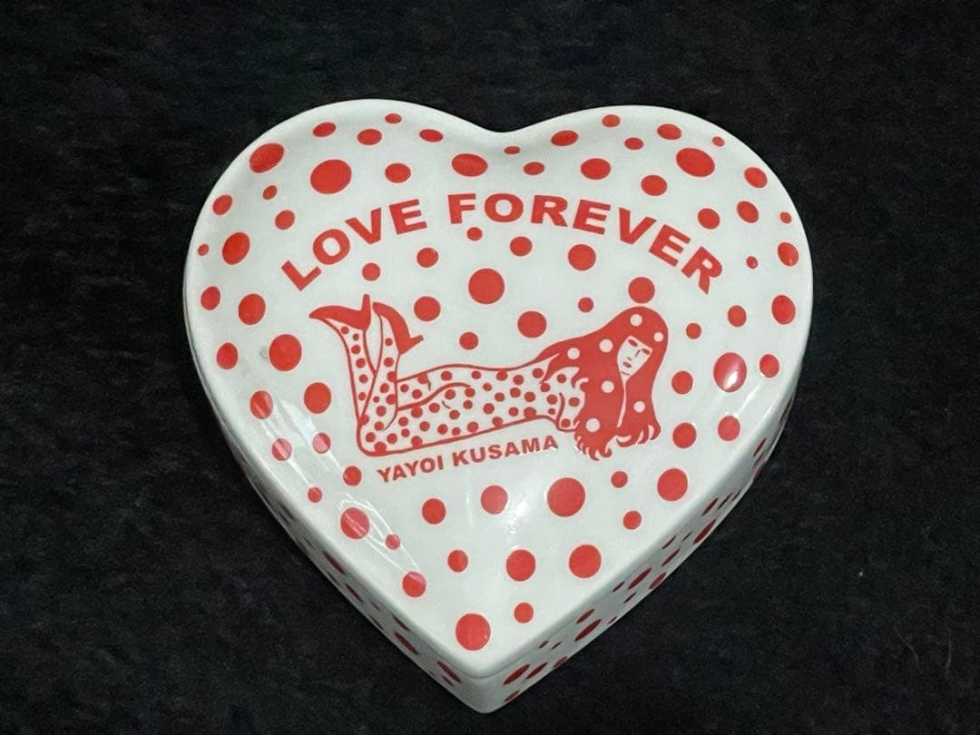 草間彌生 陶器 小物入れ 白 LOVE FOREVER YAYOI KUSAMA