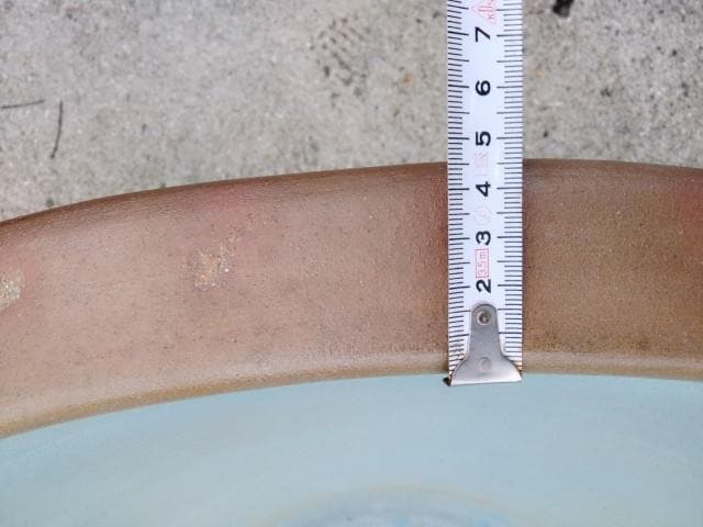 巨大水鉢　91x39cm　上縁4.5底径38cm　35kgぐらい　簡易ビオトープ