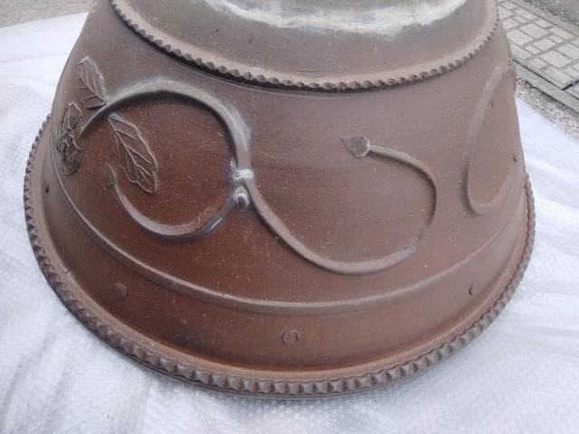 巨大水鉢　91x39cm　上縁4.5底径38cm　35kgぐらい　簡易ビオトープ