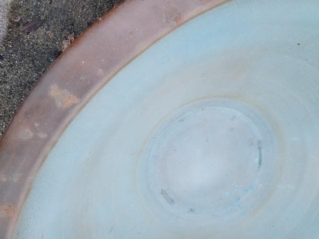 巨大水鉢　91x39cm　上縁4.5底径38cm　35kgぐらい　簡易ビオトープ