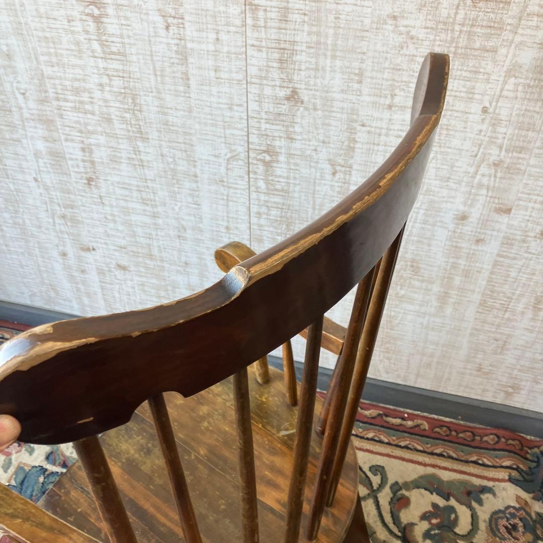 昭和レトロ 木製 ロッキングチェア アームチェア 古道具 古家具 ビンテージ