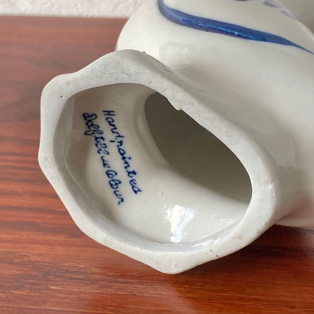 デルフトブルーのアヒル　陶器　置物　オブジェ　ハンドペイント