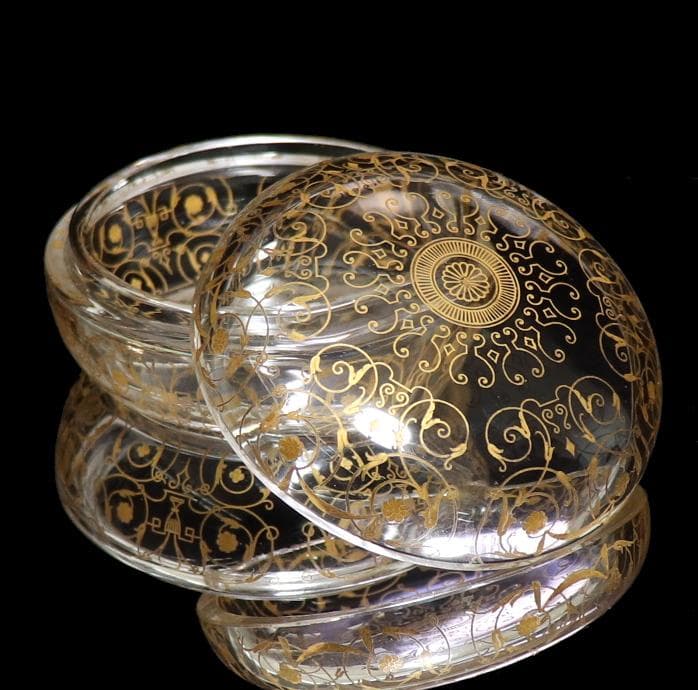 オールド・バカラ (BACCARAT) 最高級 金彩装飾 ミケランジェロ 蓋物