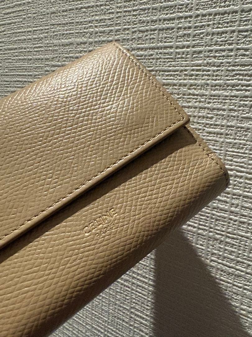 CELINE ベージュ 三つ折り財布　スモールトリフォールドウォレット