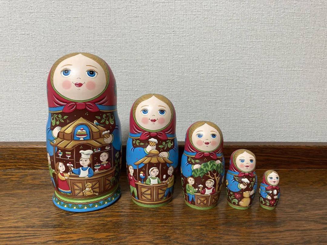 ロシア雑貨☆マトリョーシカ『アイスクリーム』5P オリカ作